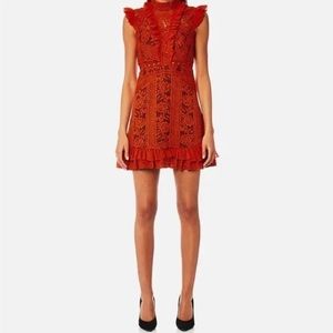 Three Floor Sienna Ruffled Lace Mini Dress